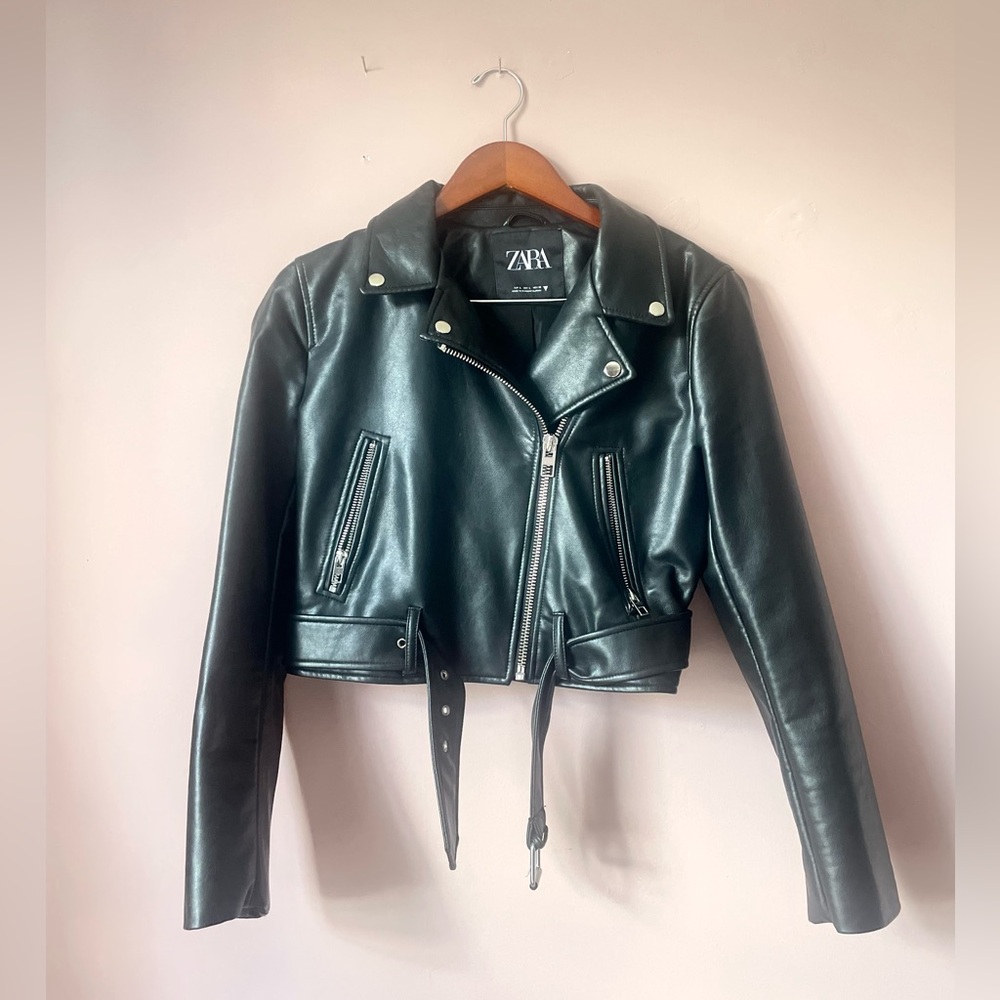 Almost New !! faux leather Biker jacket